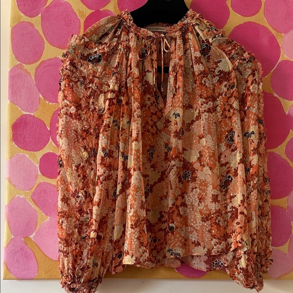 ❤️Ulla Johnson Adele New Floral Blouse with Ruffle Details - Picture 2 of 9
